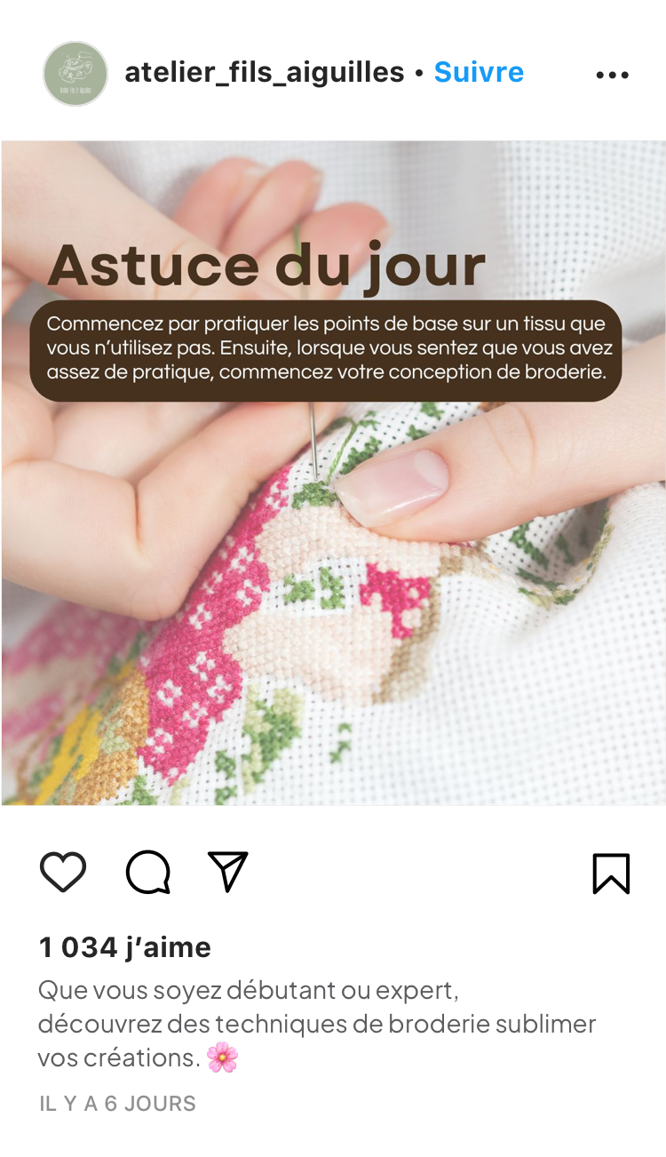 exemple de publication artisanat